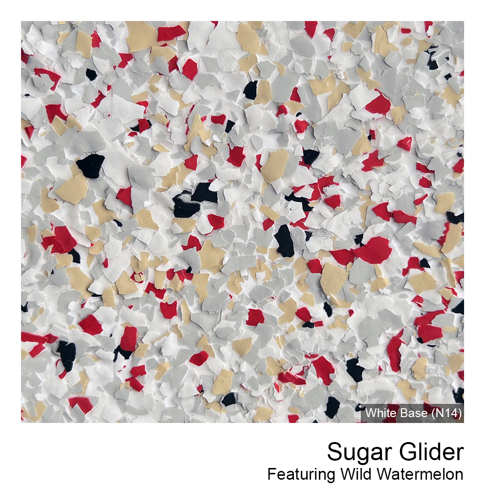 Colour Flake™ Sugar Glider Wild Watermelon Epoxy Flooring